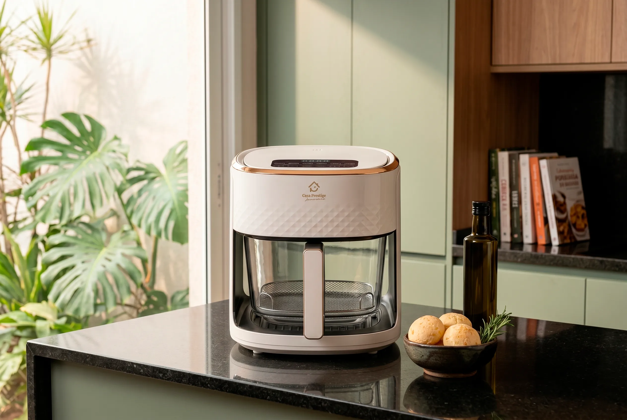 Air Fryer Innovare sobre bancada elegante de mármore
